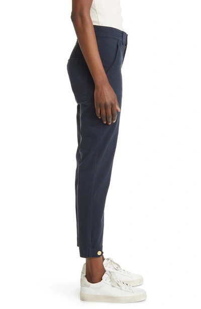 Frame Trapunto Button Tab Cuff Pants In Washed Navy