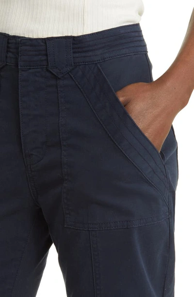 Shop Frame Trapunto Button Tab Cuff Pants In Washed Navy