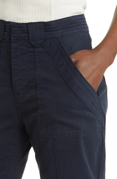 Frame Trapunto Button Tab Cuff Pants In Washed Navy
