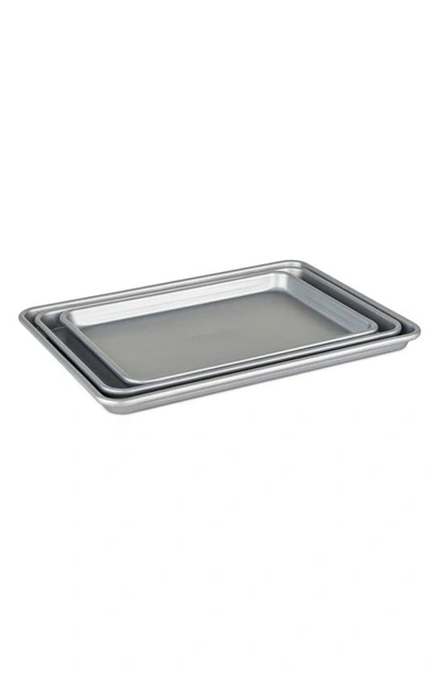 Shop Viking 3-piece Nonstick Aluminized Steel Baking Sheet Set In Grey