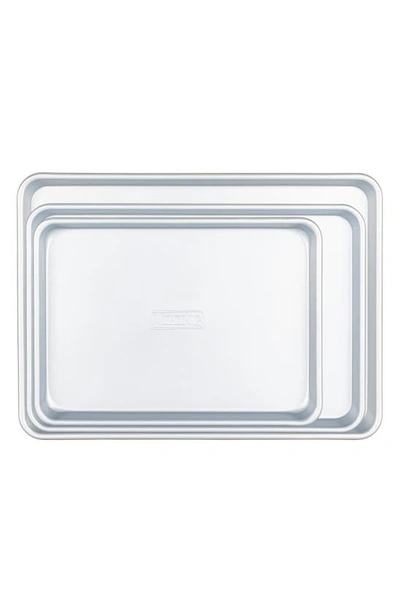 Viking 3-piece Nonstick Aluminized Steel Baking Sheet Set In Grey