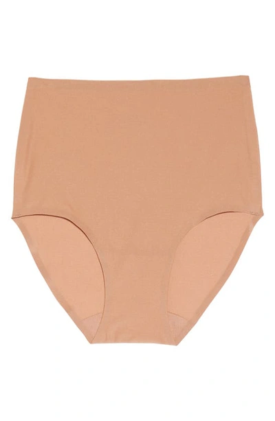 Shop Chantelle Lingerie Soft Stretch High Waist Briefs In Mocha Mousse-pc