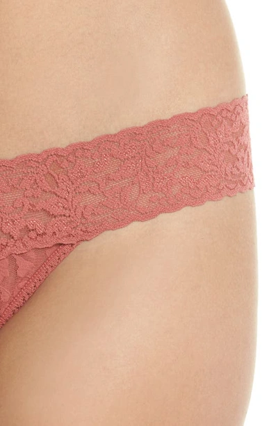 Shop Hanky Panky Signature Lace Low Rise Thong In Pink Sands