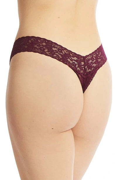 Shop Hanky Panky Signature Lace Low Rise Thong In Dried Cherry