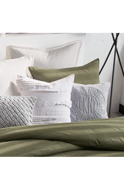 Dkny Pure Textured Stripe Decorative Pillow, 20 X 20 In White