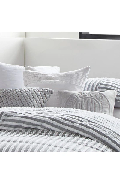 Shop Dkny Textured Stripe Cotton Accent Pillow In White