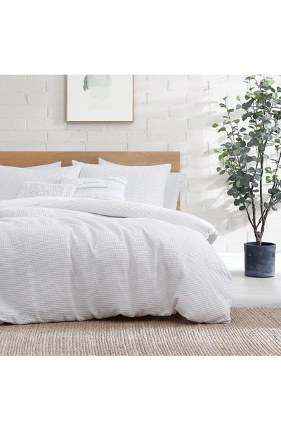 Dkny Modern Waffle Cotton Duvet & Sham Set In White