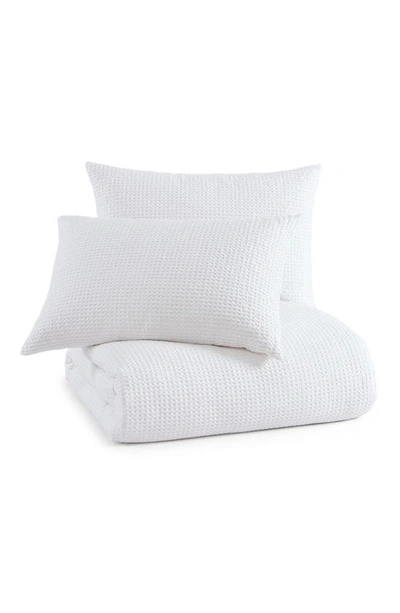 Shop Dkny Modern Waffle Cotton Comforter & Sham Set In White