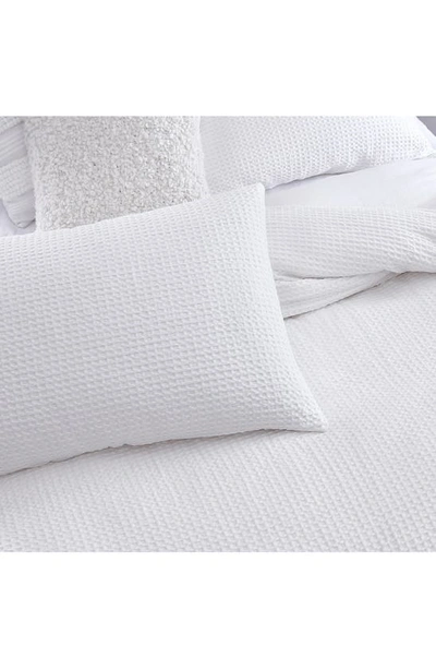 Shop Dkny Modern Waffle Cotton Comforter & Sham Set In White