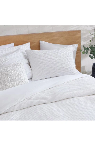 Shop Dkny Modern Waffle Cotton Comforter & Sham Set In White