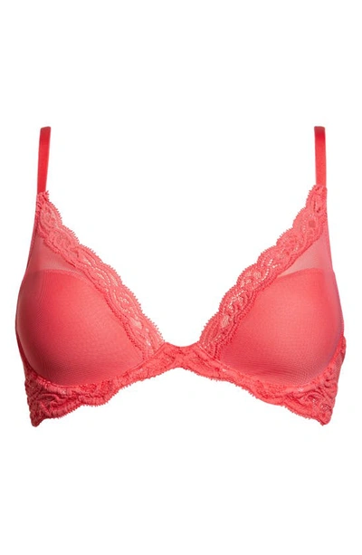 Shop Natori Feathers Plunge T-shirt Bra In Hibiscus