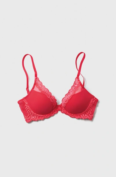 Shop Natori Feathers Plunge T-shirt Bra In Hibiscus