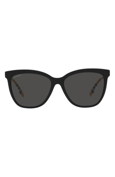 Shop Burberry 56mm Square Sunglasses In Dark Grey