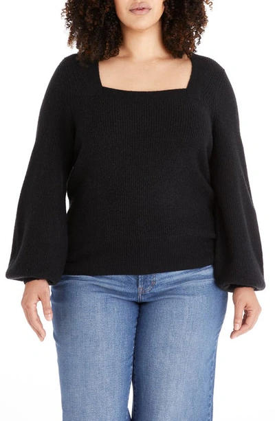 Shop Madewell Melwood Square Neck Sweater In True Black