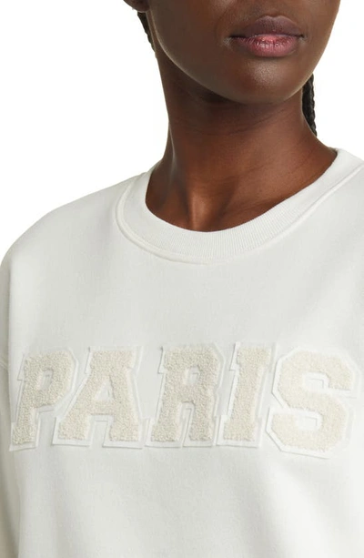 Shop Vinyl Icons Paris Bouclé Patch Cotton Blend Sweatshirt In Natural