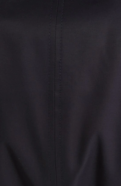 Shop Sam Edelman Water Repellent Cotton Blend Gabardine Hooded Trench Coat In Navy