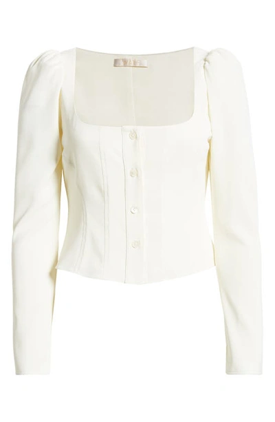 Shop Wayf Unforgettable Long Sleeve Puff Shoulder Top In Ivory