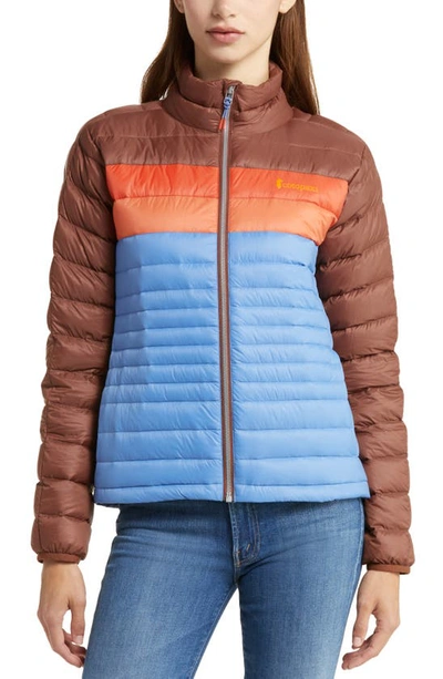 Shop Cotopaxi Fuego Water Resistant 800 Fill Power Down Puffer Jacket In Acorn / Lupine