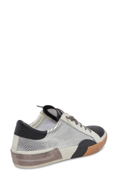 Shop Dolce Vita Zina Sneaker In Pewter Embossed Leather