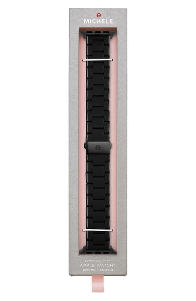 Shop Michele Silicone 20mm Apple Watch® Watchband In Black/black