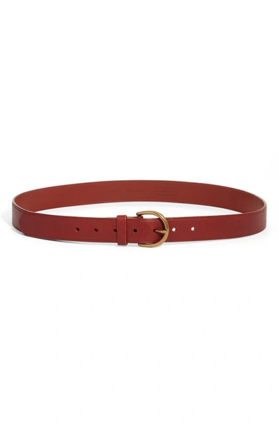 Shop Madewell Medium Perfect Leather Belt In Stained Mahogany