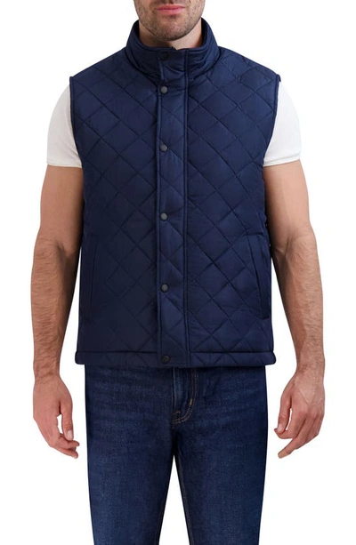 Shop Cole Haan Quilted Vest In Navy