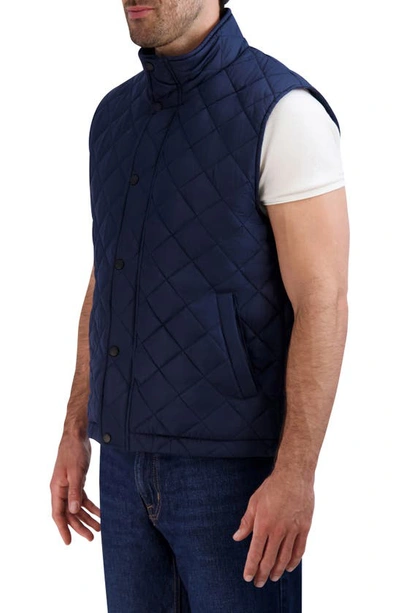 Shop Cole Haan Quilted Vest In Navy