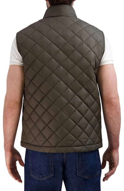 Shop Cole Haan Quilted Vest In Olive