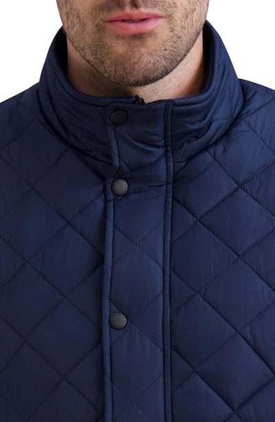 Shop Cole Haan Quilted Vest In Navy