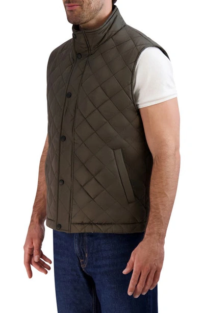 Cole Haan Quilted Vest In Olive