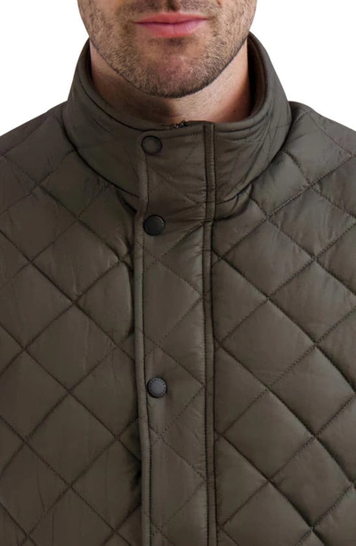 Cole Haan Quilted Vest In Olive