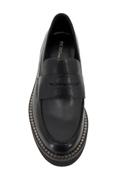 Bcbgeneration Sabin Womens Comfort Insole Faux Leather Loafers In Black