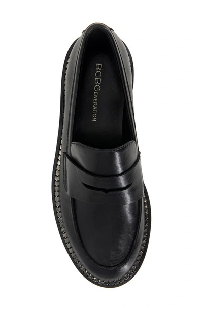 Bcbgeneration Sabin Womens Comfort Insole Faux Leather Loafers In Black
