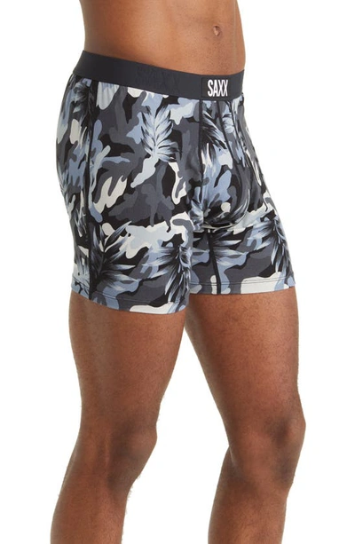 Shop Saxx Ultra Super Soft Relaxed Fit Boxer Briefs In Jungle Canopy- Black