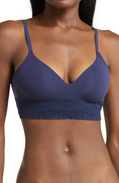 Shop Natori Bliss Perfection Contour Soft Cup Bralette In Midnight Navy