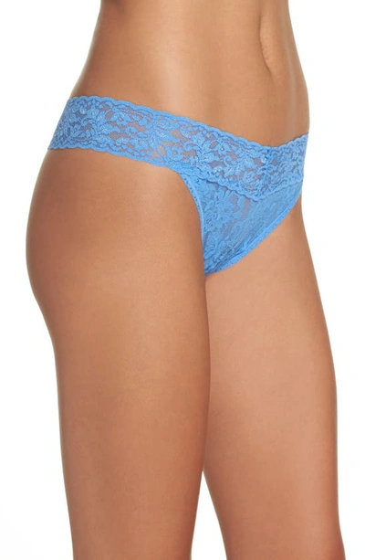Shop Hanky Panky Original Rise Lace Thong In Forget Me Not