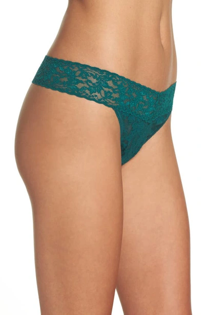 Shop Hanky Panky Original Rise Lace Thong In Ivy