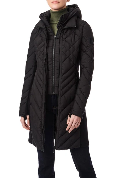 Shop Bernardo Hooded Puffer Jacket In Black