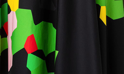 Shop Akris Punto Kaleidoscope Print Cotton Poplin Shirtdress In 096 Black-multicolor