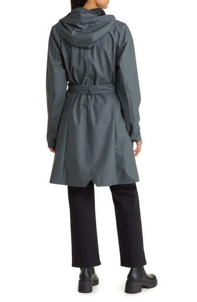 Shop Rains Curve Waterproof Belted Jacket In Slate