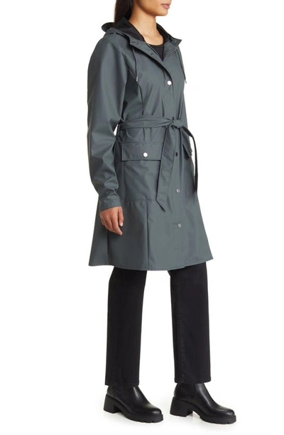 Shop Rains Curve Waterproof Belted Jacket In Slate