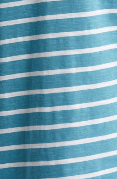 Shop Caslon V-neck Short Sleeve Pocket T-shirt In Teal- Ivory Josephine Stripe