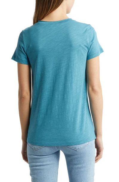 Caslon V-neck Short Sleeve T-shirt In Teal Storm