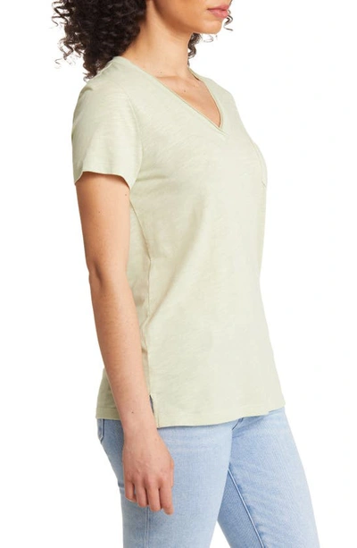 Shop Caslon V-neck Short Sleeve Pocket T-shirt In Olive China