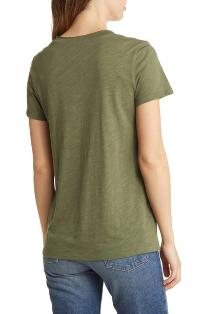 Shop Caslon V-neck Short Sleeve Pocket T-shirt In Green Sorrel
