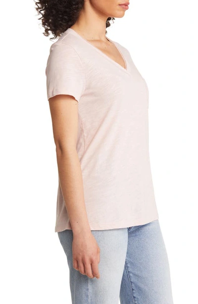 Caslon V-neck Short Sleeve T-shirt In Pink Smoke