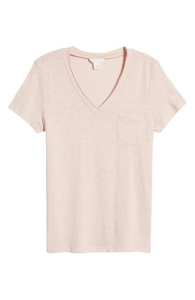 Caslon V-neck Short Sleeve T-shirt In Pink Smoke