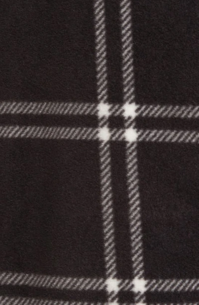 Thread & Supply Plaid Polar Fleece Shacket In Black White Double Windowpane