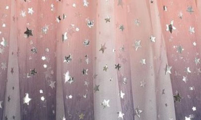 Shop Pippa & Julie Foil Star Ribbed Tutu Dress In Pink