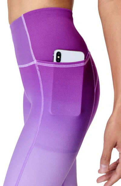 Shop Sweaty Betty Supersoft High Waist Pocket 7/8 Leggings In Purple/ Orange Gradient